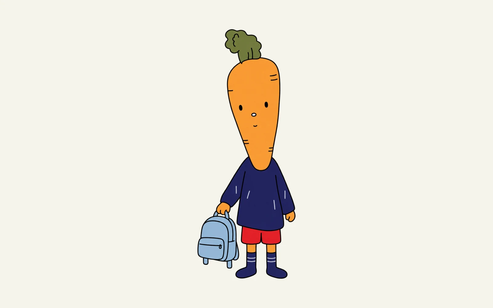 Carrot carries a school bag.